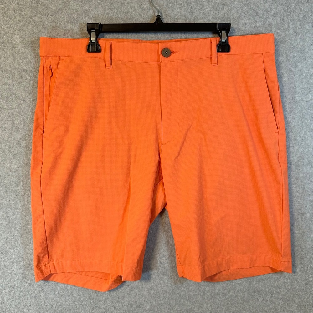 Tommy Bahama Boracay Shorts Mens 38 Orange Performance Stretch Flat Front